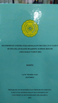 Determinan Anemia pada Remaja Putri Usia 15-19 Tahun di SMA Islam Hasmi Boarding School, Bogor, Jawa Barat