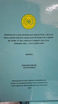 PENGARUH LAMA PEMAKAIAN KB SUNTIK 3 BULAN TERHADAP PENURUNAN LIBIDO AKSEPTOR KB DI TPMB 